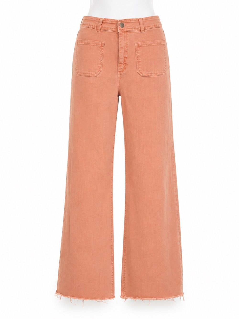 Oat New York Wide-Leg High-Rise Jeans in Terracotta Peach